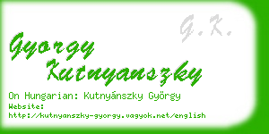 gyorgy kutnyanszky business card