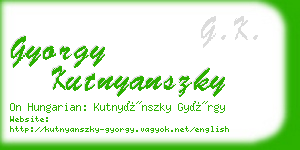 gyorgy kutnyanszky business card